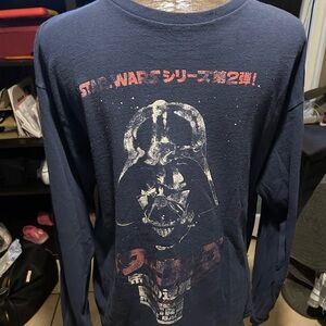 Star Wars The Empire Strikes Back Blue/Red Long Sleeve T-Shirt Size Medium
